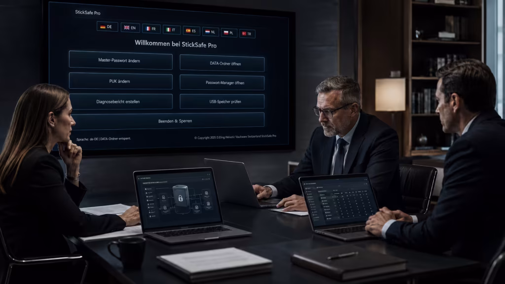 Datensicherheit für Kanzleien mit StickSafe Pro, Mandatsdaten, Verträgen, Zugriffsrechten und verschlüsseltem Offline-Datensafe